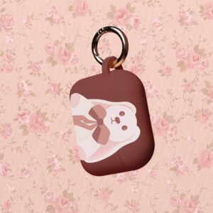 AirPods case with cartoon bunny across the front.